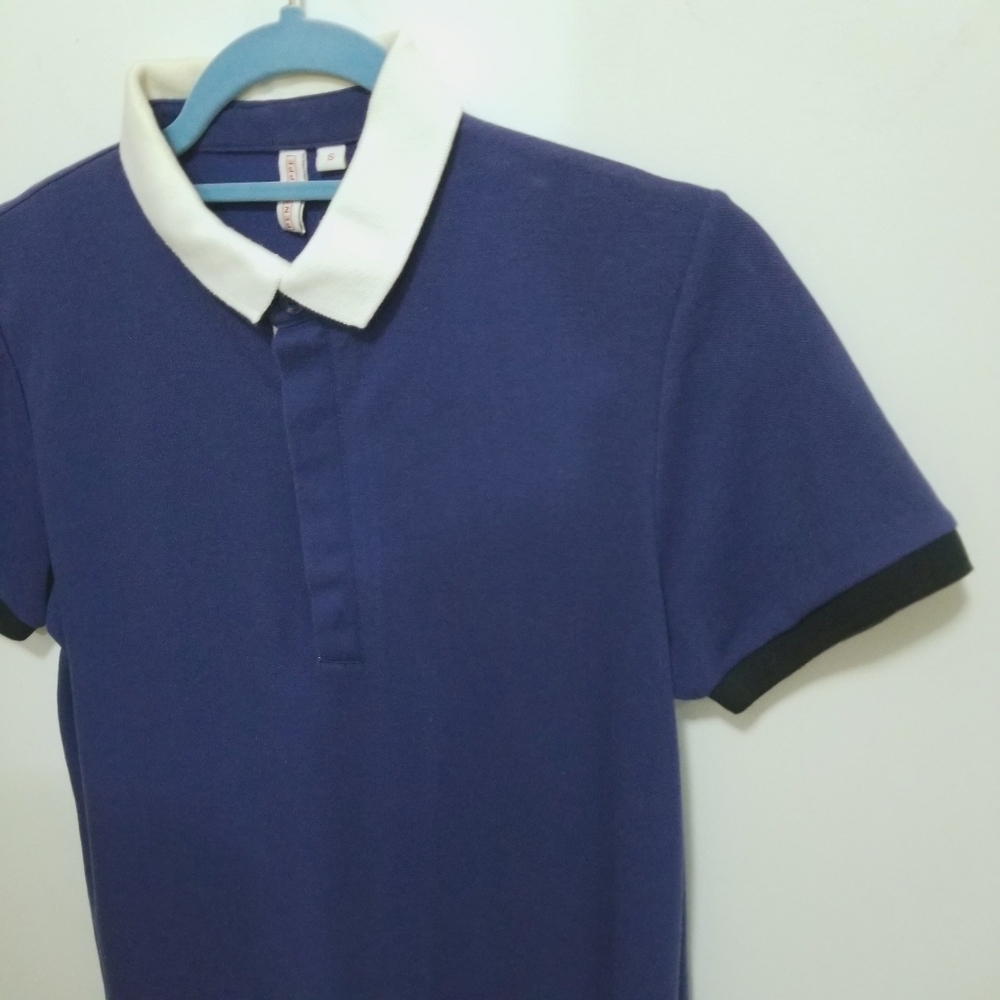 Penshoppe Short Sleeve Pique Polo Shirt Royal Blue White Men's Size Small - Picture 4 of 7